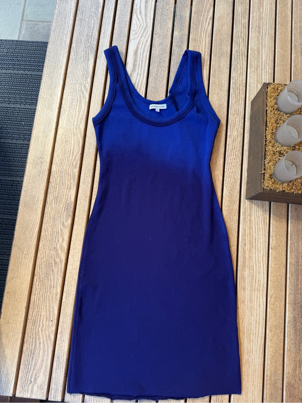 Cotton On Deep Blue Scoop Neck Midi Tank Dress